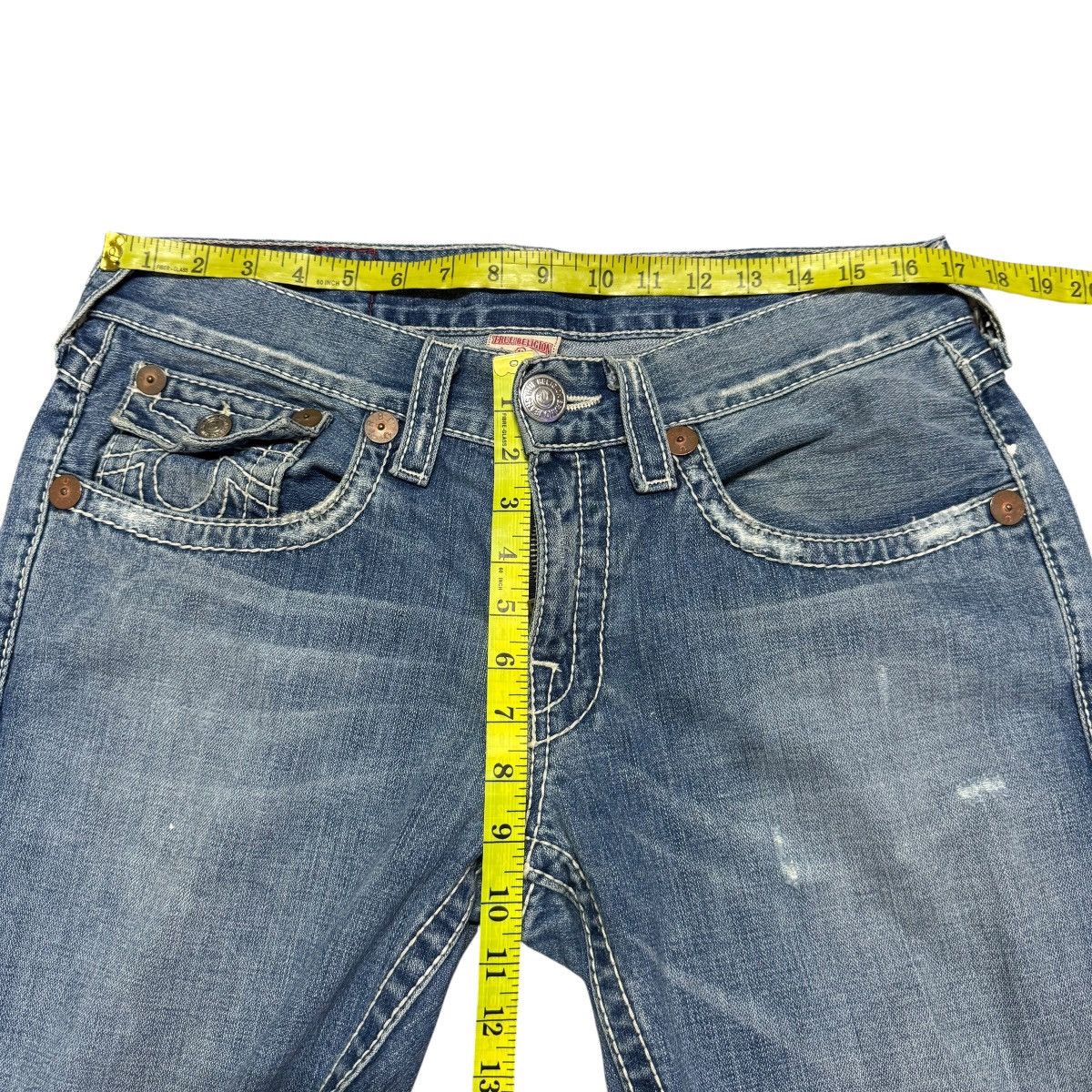 True Religion Vintage True Religion Denim Flare Jeans Distressed Size US 33 - 17 Thumbnail