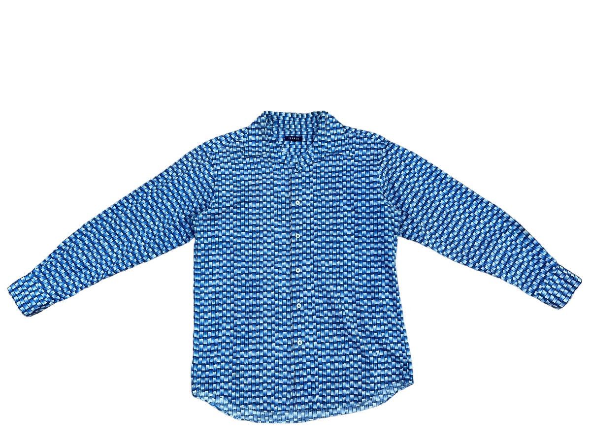 JUNMEN Japan Blue Bamboo Striped Design Long Sleeve Shirt