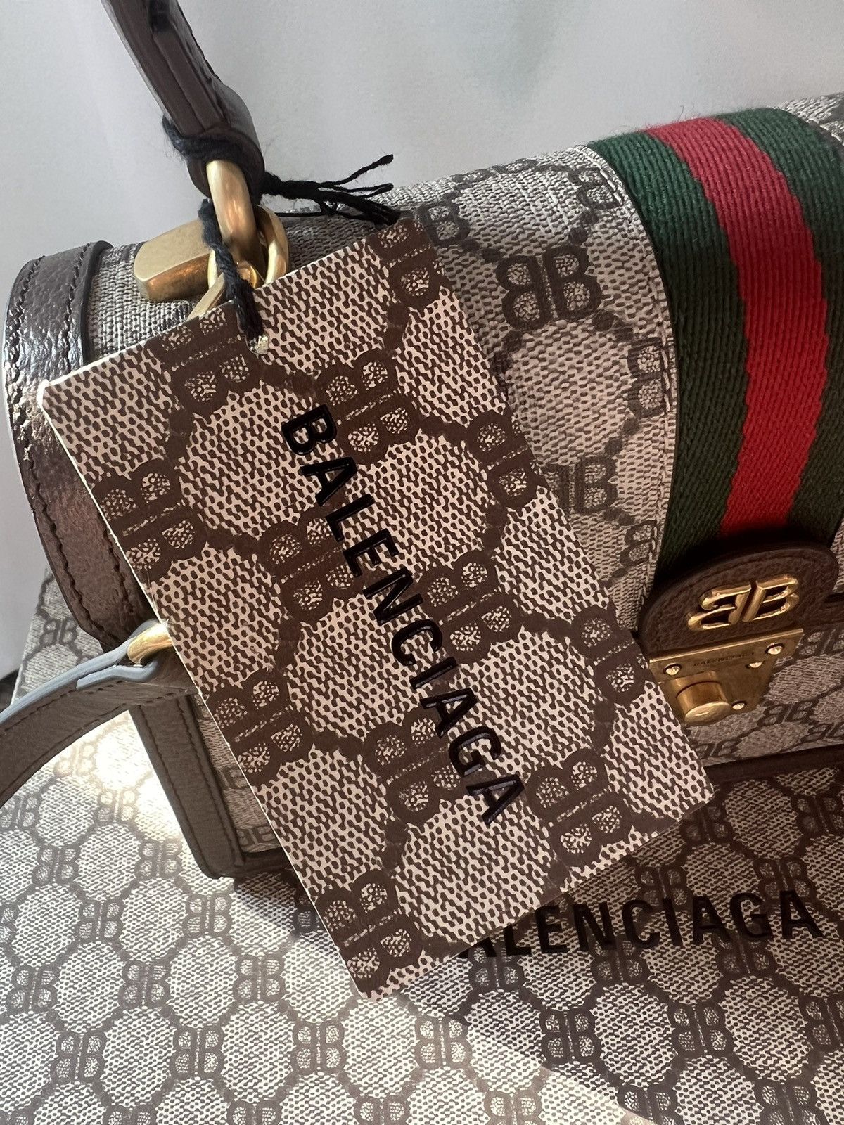 Balenciaga × Gucci 🔥 Balenciaga Hacker Project x Gucci Monogram top handle bag Size ONE SIZE - 8 Thumbnail