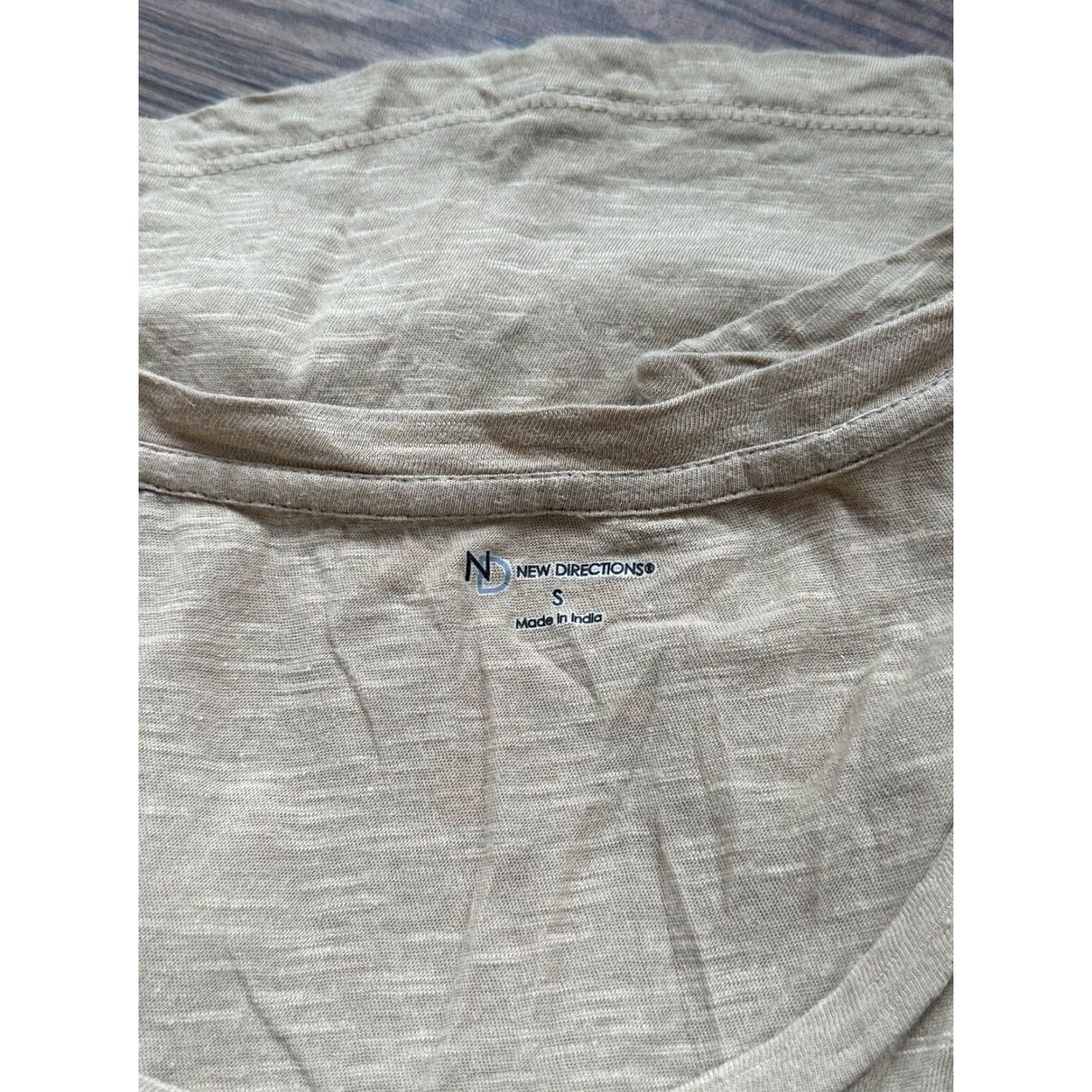 Vintage NEW DIRECTIONS Women's Khaki Tunic Top Short Sleeve Size Small Size S / US 4 / IT 40 - 3 Thumbnail