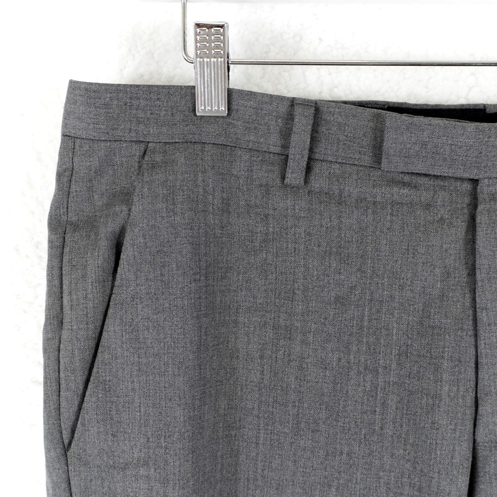 Hugo Boss DAMAGED Hugo Boss The Grand Central Wool Gray Flat Front Dre Size 34R - 3 Thumbnail