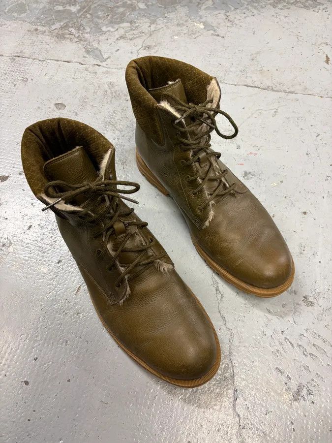 Gucci 2000s Gucci Khaki Classy Leather Boots Size US 12 / EU 45 - 4 Thumbnail