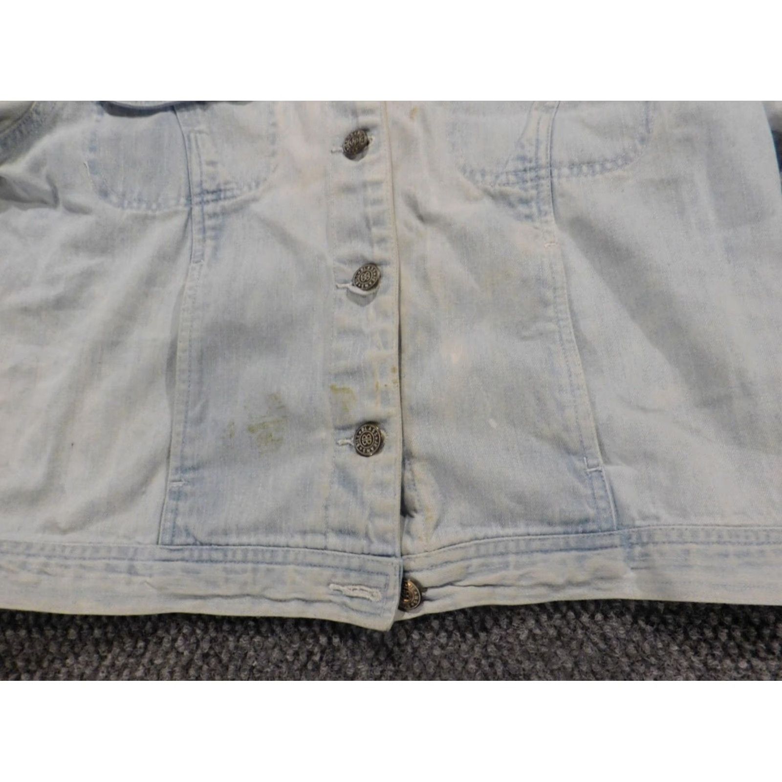 Bill Blass Bill Blass Womens Jacket Jacket M Blue Denim Button Long Sleeve Mid-Length Basic Jacket Regular XS? Size 32" / US 10 / IT 46 - 5 Thumbnail