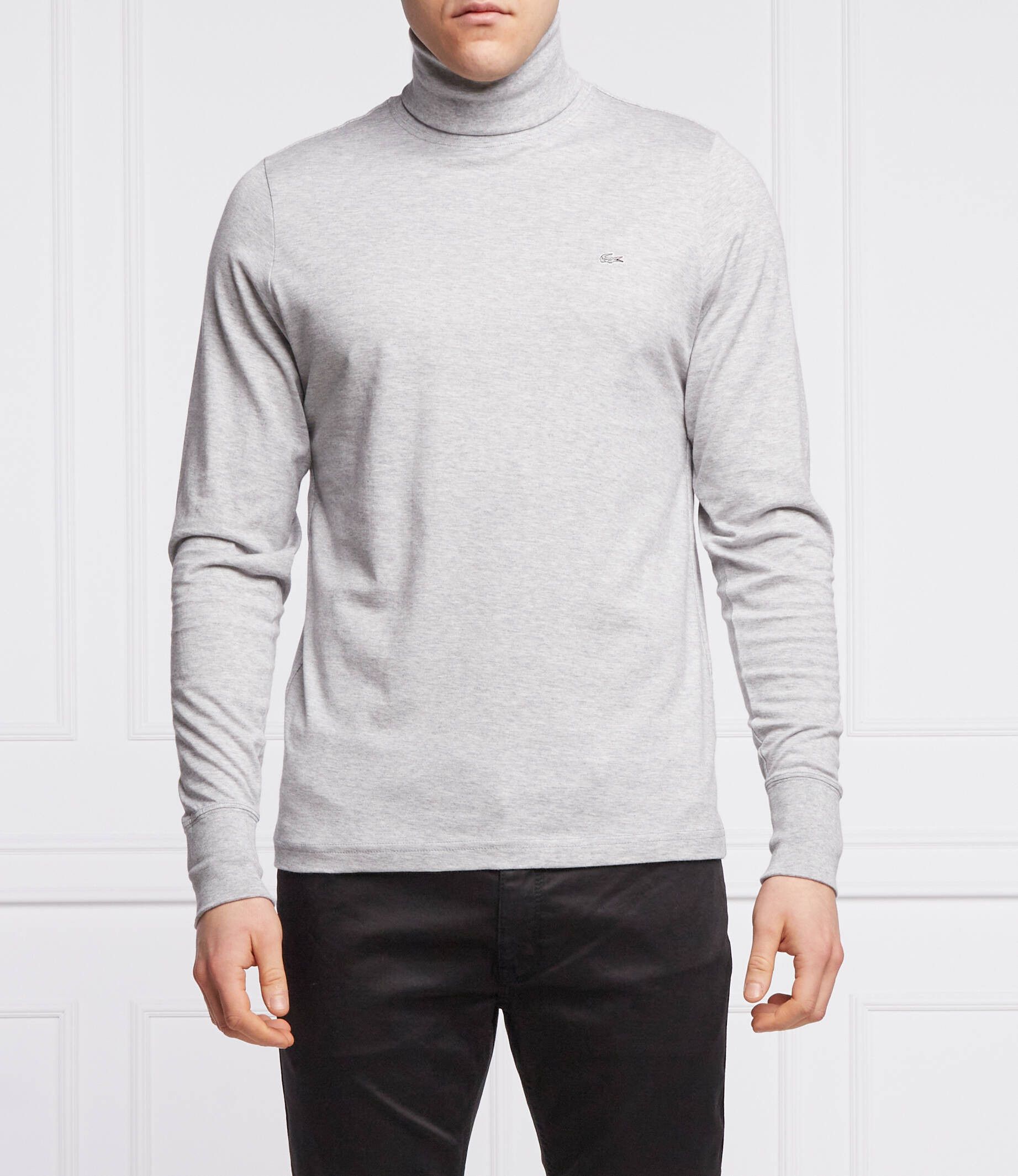 Lacoste Lacoste Regular Fit Gray Cotton Turtleneck Shirt Size US M / EU 48-50 / 2 - 1 Thumbnail
