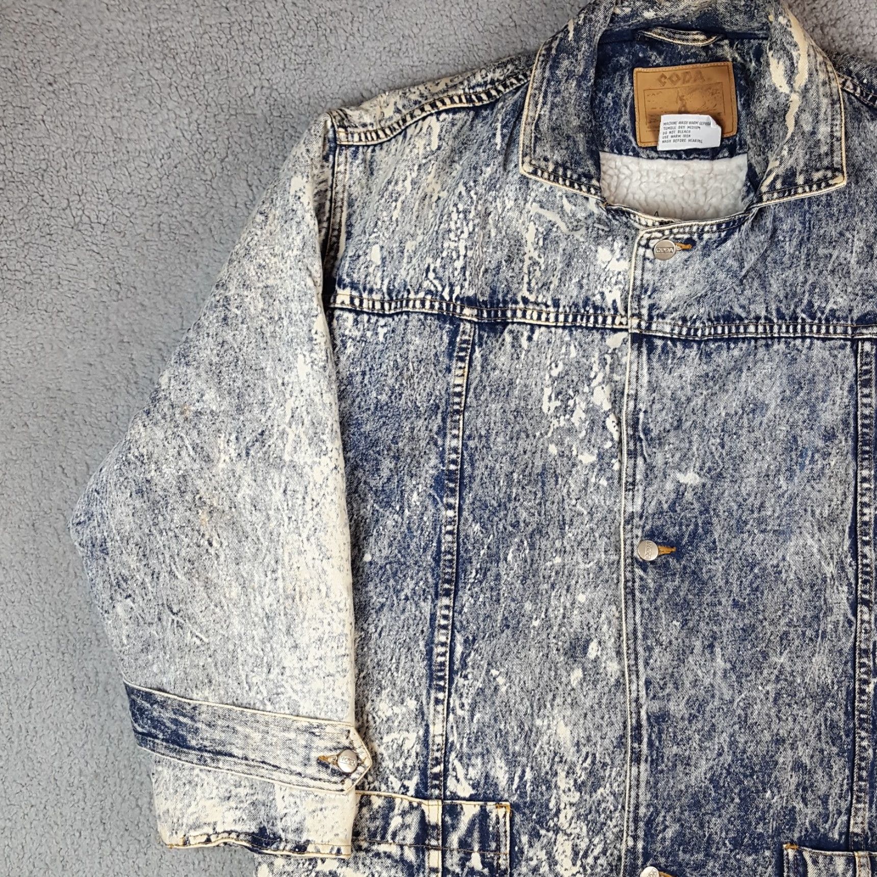 Vintage VINTAGE 80s Acid Wash Sherpa Lined Size M Western Duster Chore Coat Jacket Nike? Wait. Size US M / EU 48-50 / 2 - 4 Thumbnail