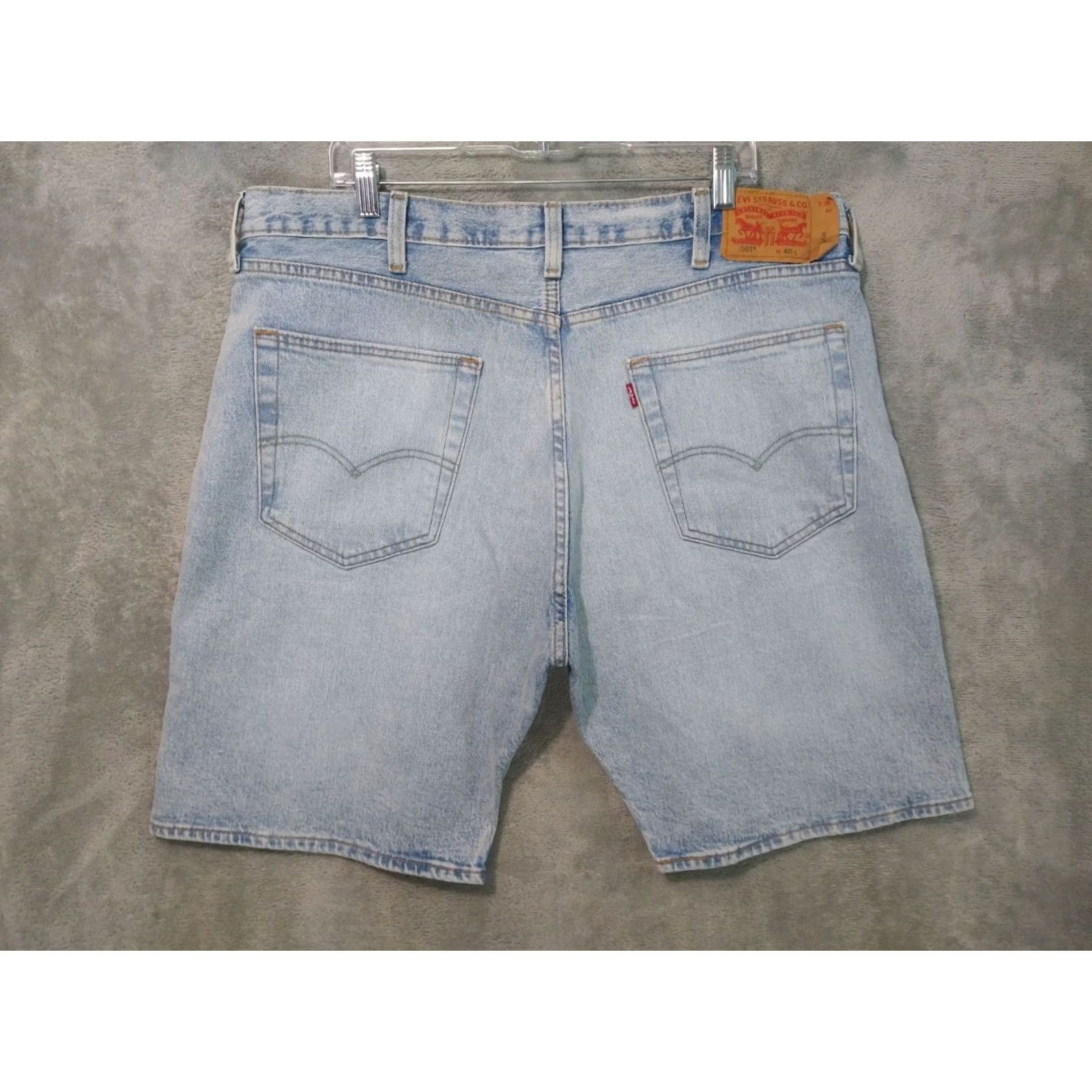 Levi's Levis 501 XX Shorts Mens 40 Blue Denim High Rise Button Fly Light Wash Stretch Bermuda Pocket 5-Pocket-Cotton Denim Navy Blue Casual Mens Size US 40 / EU 56 - 2 Thumbnail