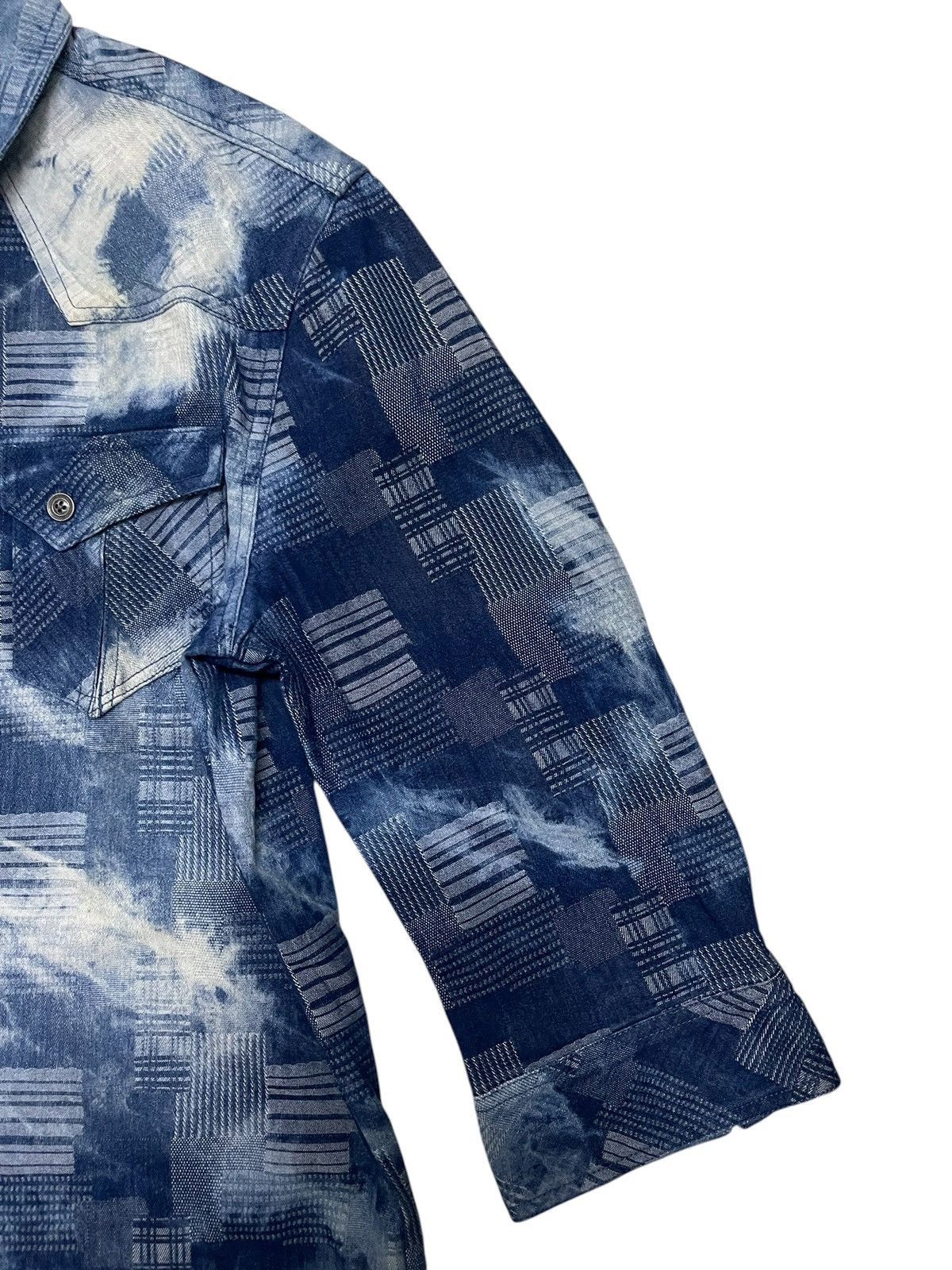 semanticdesign Semantic Design Patchwork Acid Wash Western Denim Shirt Size US L / EU 52-54 / 3 - 8 Thumbnail