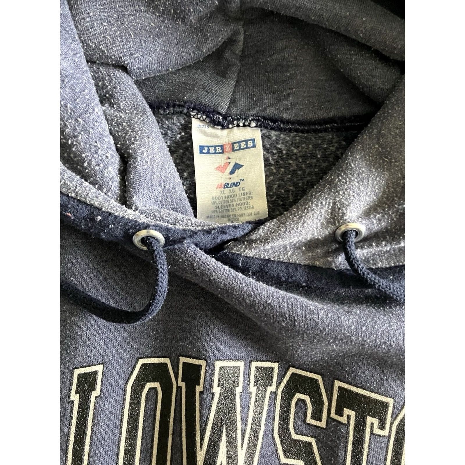 Jerzees Vintage Yellowstone National Park Hoodie Sweatshirt Mens XL Blue Two Tone Hooded Pullover Fleece Graphic Size US XL / EU 56 / 4 - 2 Thumbnail