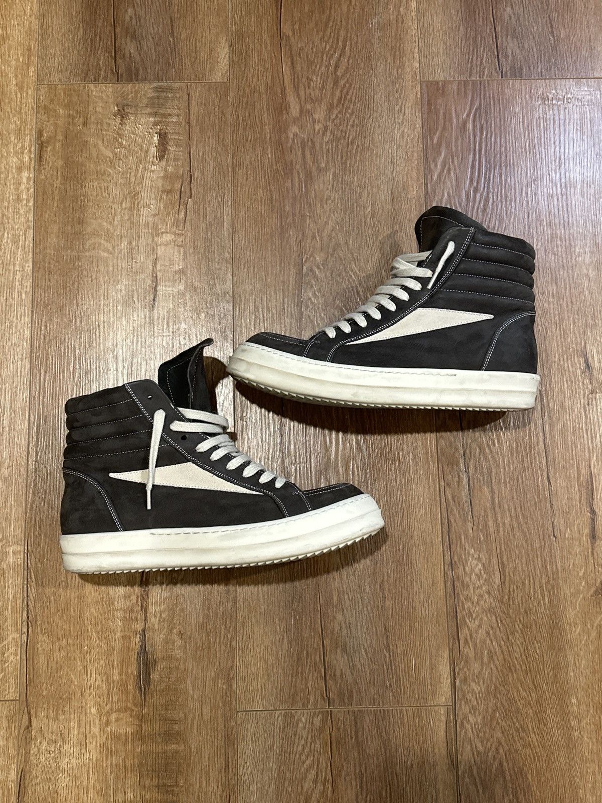 Rick Owens Drkshdw Rick Owen's DRKSHDW Black Vintage High Top Sneakers Men's Size US 8 / EU 41 - 2 Thumbnail