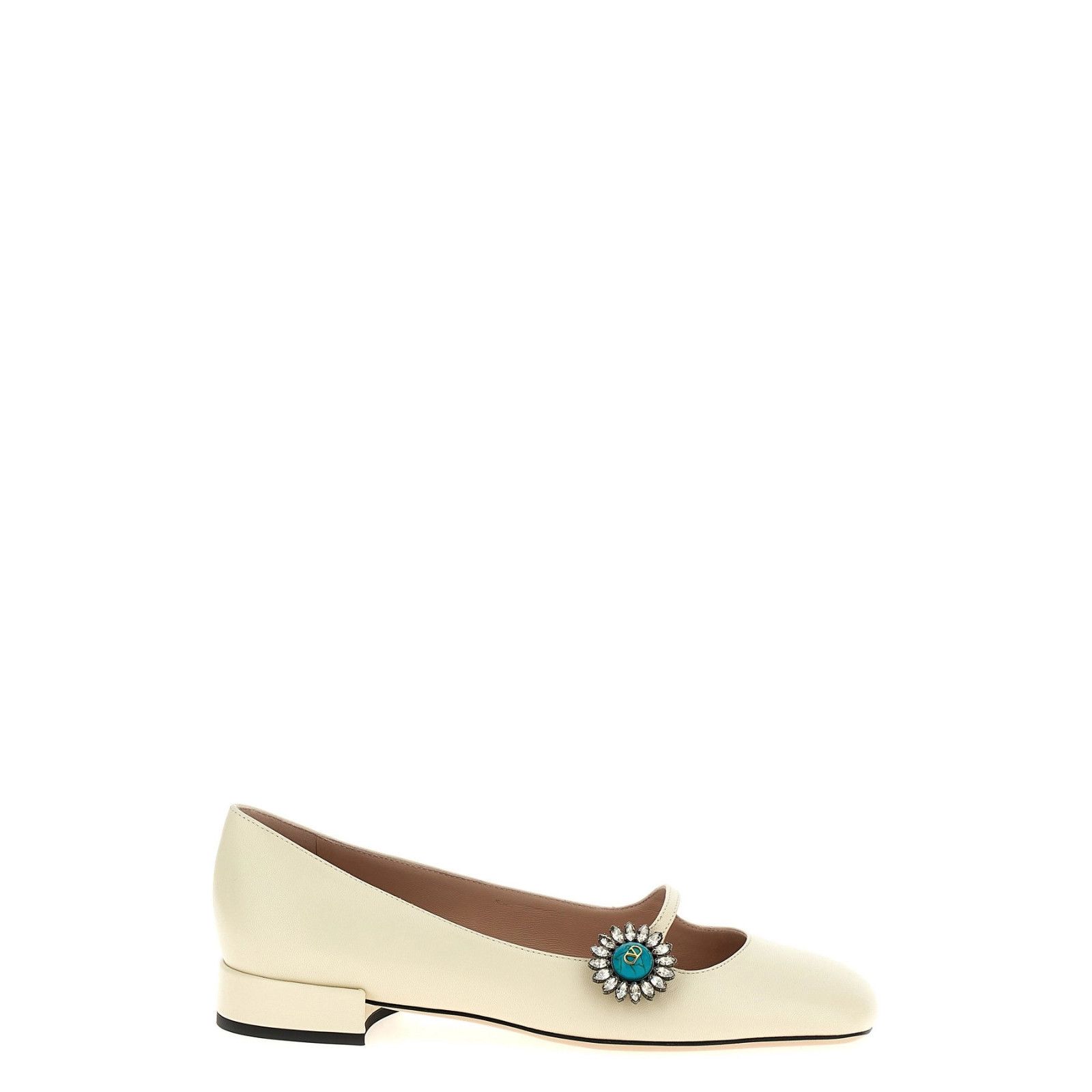 VALENTINO GARAVANI Preshoes White Leather Ballerina Flats Ne