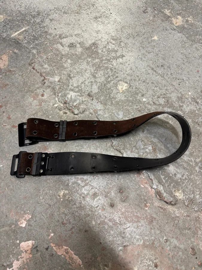Vintage Plein Sud Utility Suede Brown Leather Belt Size ONE SIZE - 2 Thumbnail