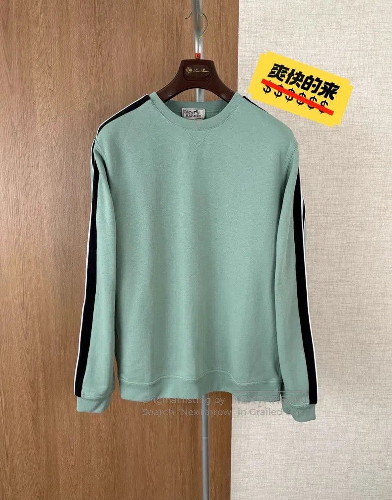 Hermes Hermes Autumn and Winter Men's Sweatshirt with Fleece Lini Size US XL / EU 56 / 4 - 1 Thumbnail