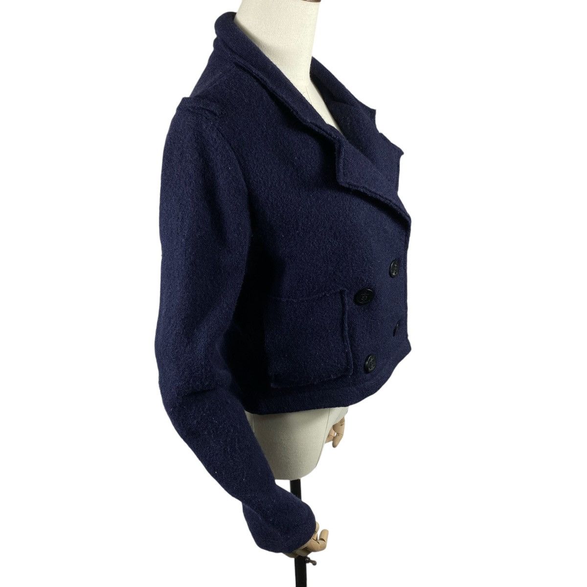 Diesel Diesel Cropped Wool Jacket Navy Blue Double Breasted Size S / US 4 / IT 40 - 4 Thumbnail