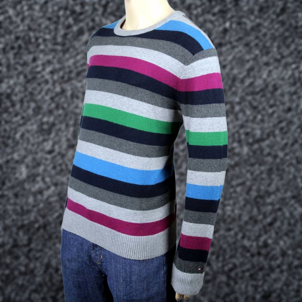 Tommy Hilfiger Tommy Hilfiger Grey Black Blue Crewneck Sweater Lux Cotton XX-Large XXL Knit Shirt Mens Crewneck Sweater Multi-Color 100% Cotton Size US XXL / EU 58 / 5 - 1 Preview