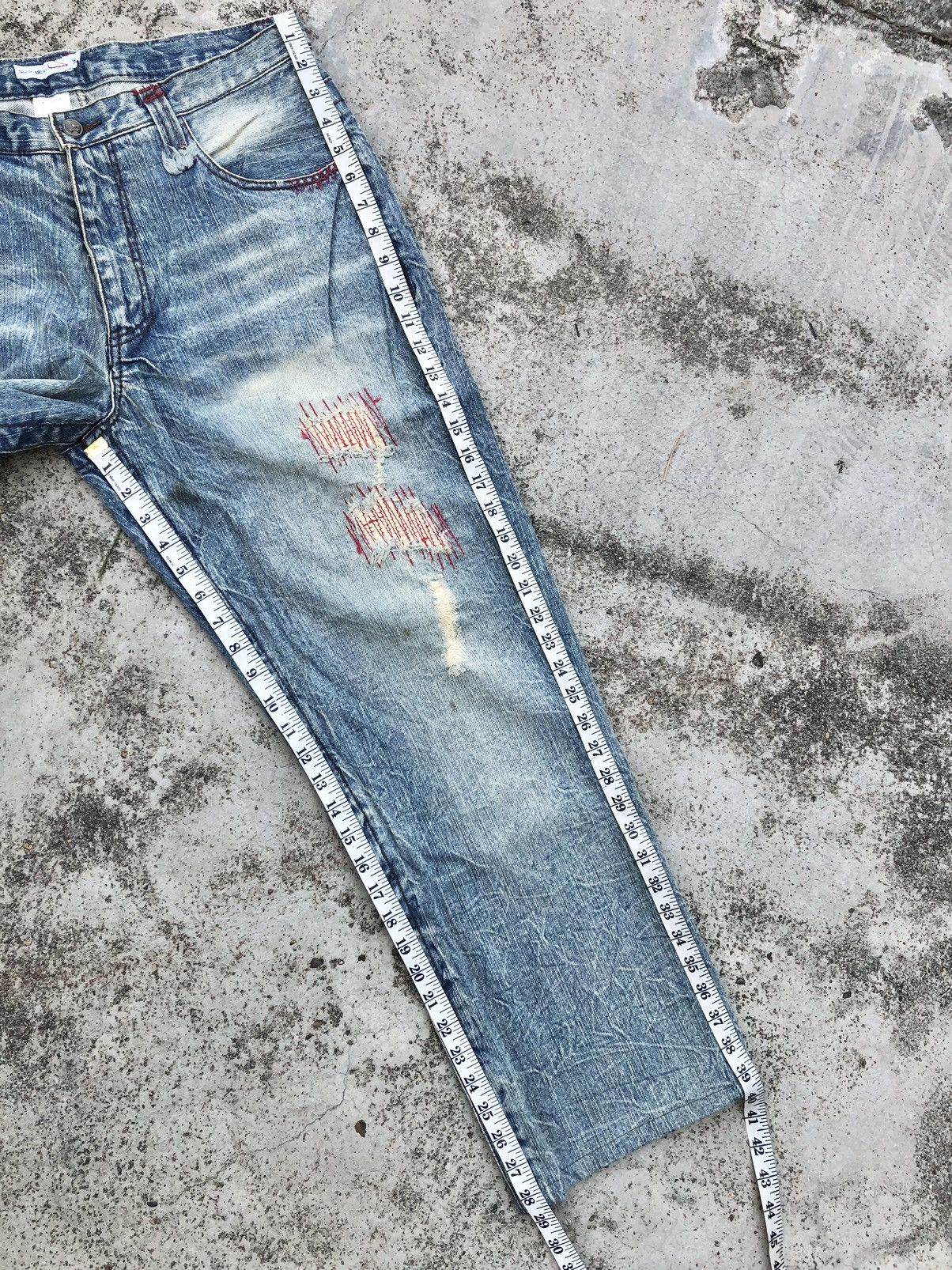 Japanese Brand ZIGZAG WASHED BLUE JEANS BY SIX STAREX EXCLUSIVE Size US 34 / EU 50 - 12 Thumbnail