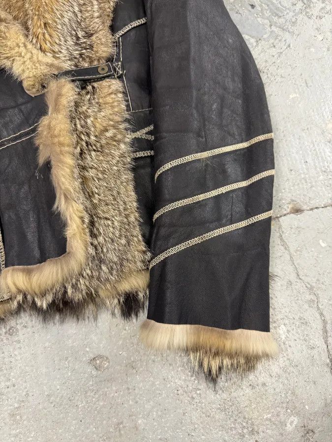 Just Cavalli AW2005 Cavalli Fox Fur Asymmetrical Leather Jacket Size XS / US 0-2 / IT 36-38 - 14 Thumbnail