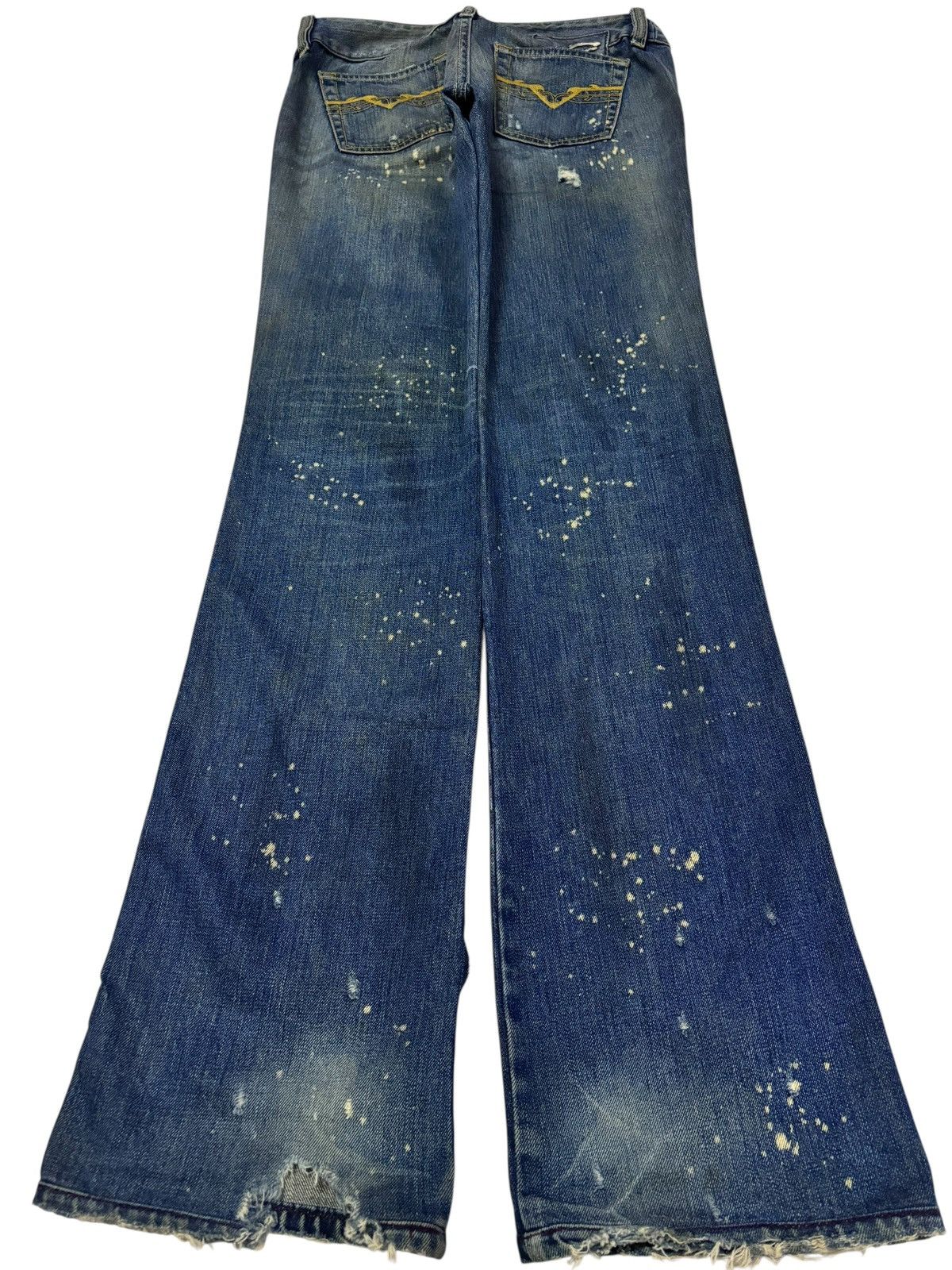 Diesel Vtg Diesel Italy Flared Distressed Jeans Size US 29 - 2 Thumbnail