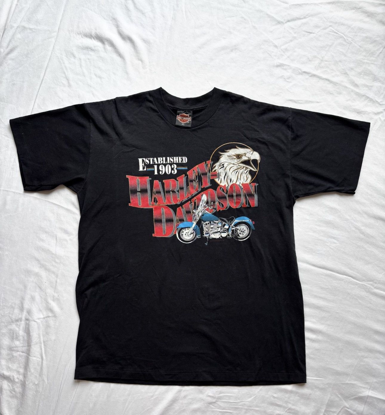 Harley Davidson Vintage 1991 Harley-Davidson Tee – “Established 1903” Size US XL / EU 56 / 4 - 1 Thumbnail