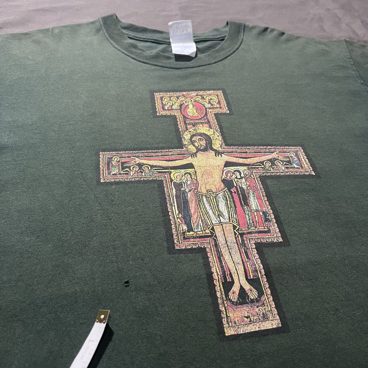 Vintage Vintage Y2K San Damiano Cross Jesus God Bible Holy Tee Faded Size US L / EU 52-54 / 3 - 7 Thumbnail