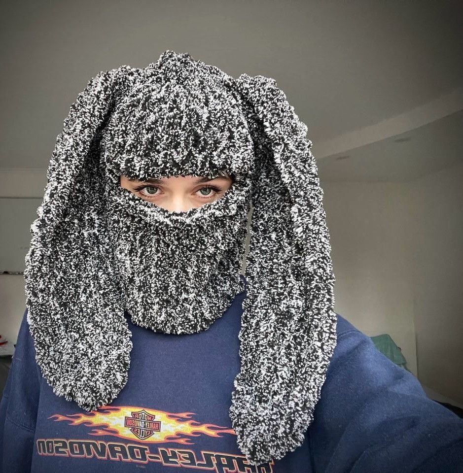 Handmade knitted balaclava bunny style