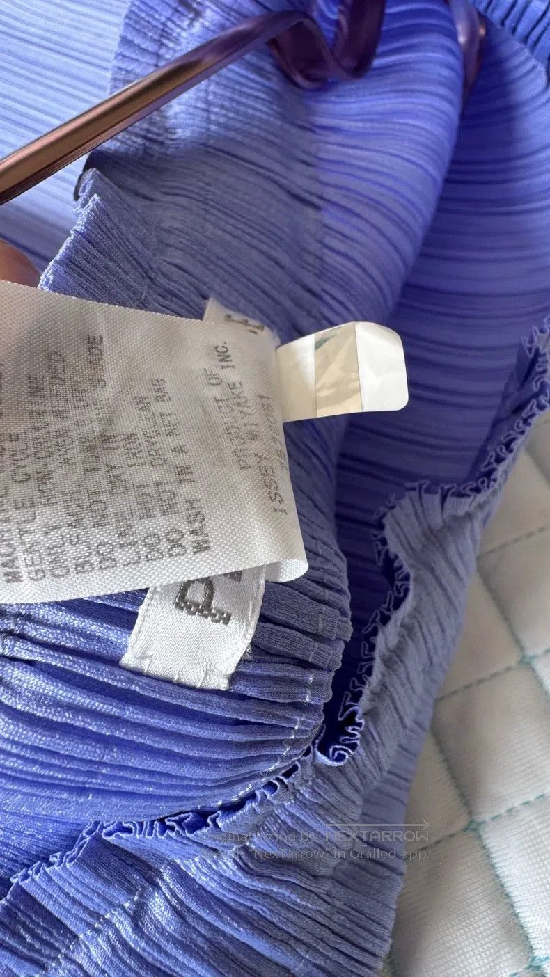 Issey Miyake Issey Miyake Blue Purple Side Slit Midi Skirt Size 25" / US 0 / IT 36 - 5 Thumbnail