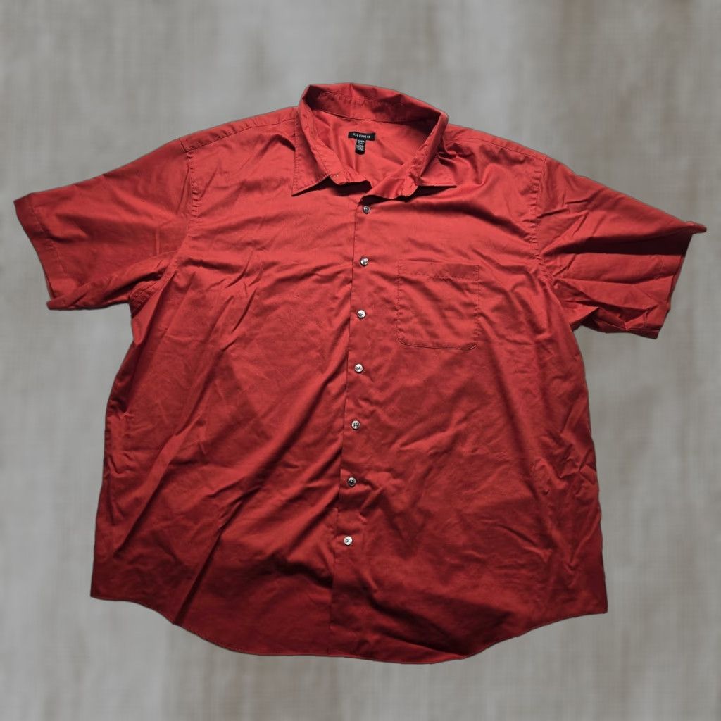 Van Heusen Van Heusen Shirt Orange Short Sleeve Button-Up Adult Men 4XLT Tall Size US XXL / EU 58 / 5 - 1 Thumbnail