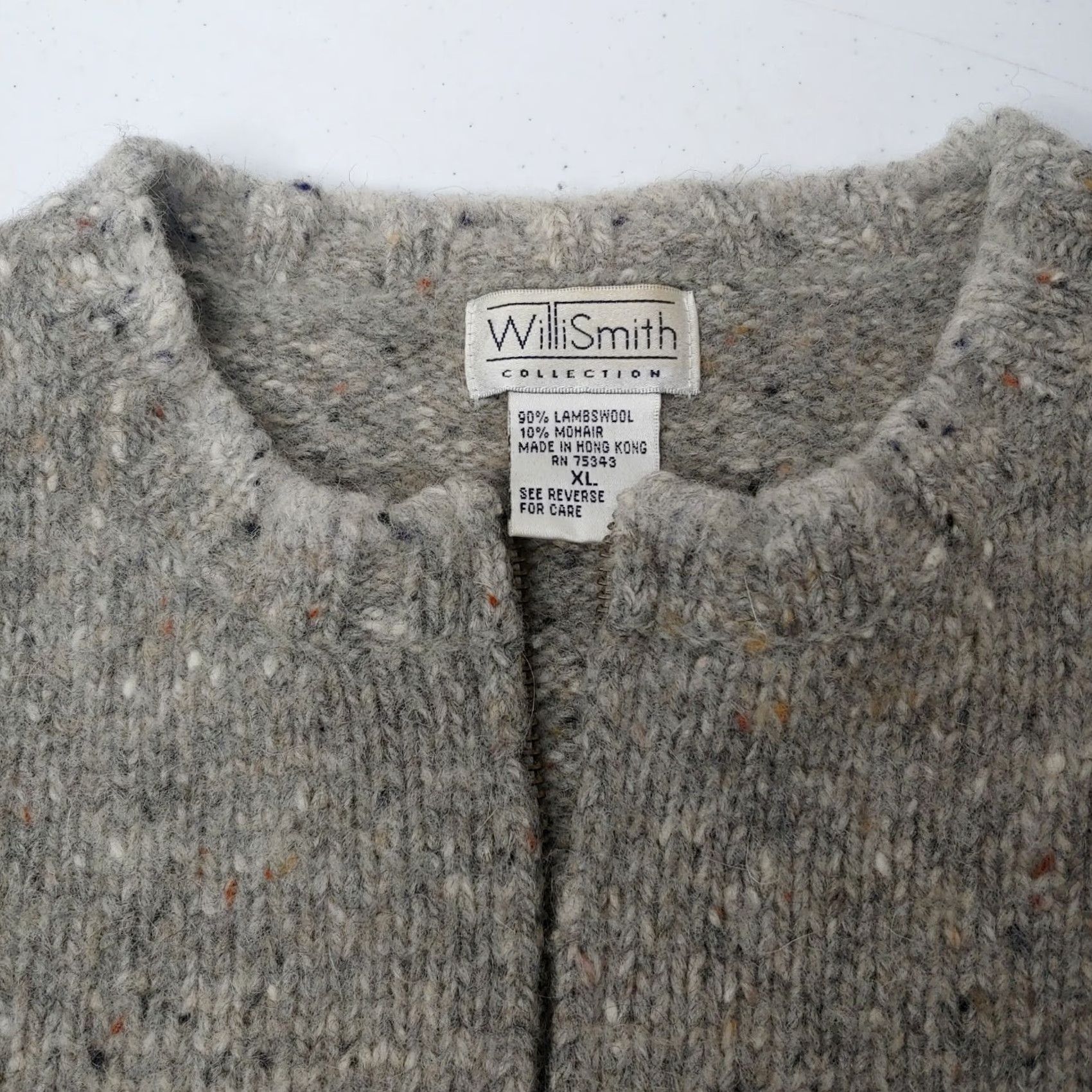 Willi Smith VINTAGE Willi Smith Collection Cardigan Sweater Women XL Cropped Gray Mohair Lambswool Round Neck Long Sleeve Knit Casual Fall Winter Size XL / US 12-14 / IT 48-50 - 5 Thumbnail