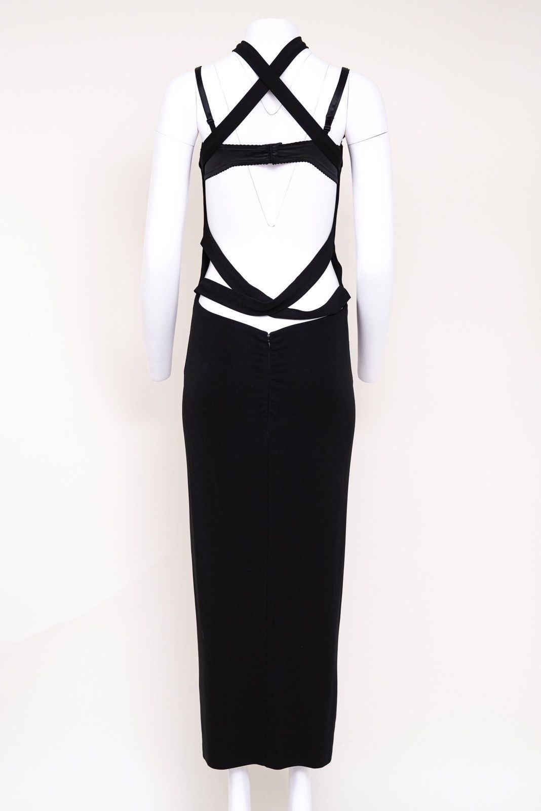 Dolce & Gabbana Dolce & Gabbana S/S 2001 Black Bodycon Strap Runway Dress Size M / US 6-8 / IT 42-44 - 6 Thumbnail
