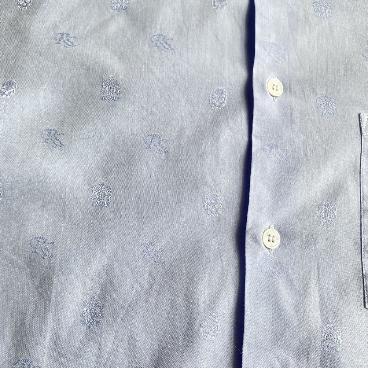Raf Simons FW 2006-2007 Blue RS Logo & Skull Jacquard Shirt Size US M / EU 48-50 / 2 - 6 Thumbnail