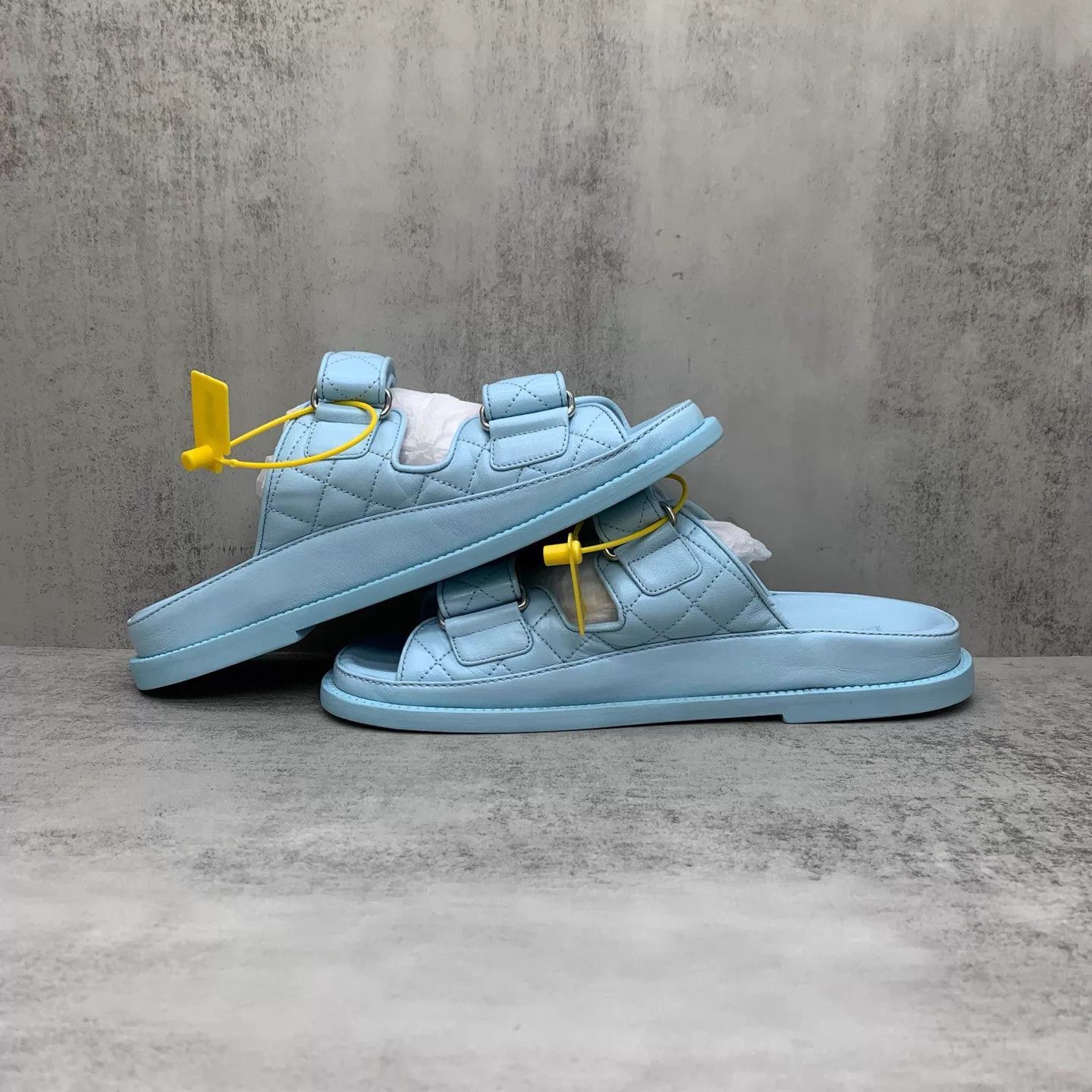 Chanel Chanel blue CC velcro sandals 37 NIB Size US 6.5 / IT 36.5 - 3 Thumbnail