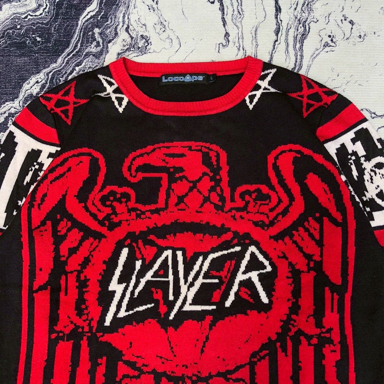 Band Tees Locoape x Slayer Official 2013 Licensed Knit Sweater Size US L / EU 52-54 / 3 - 2 Thumbnail