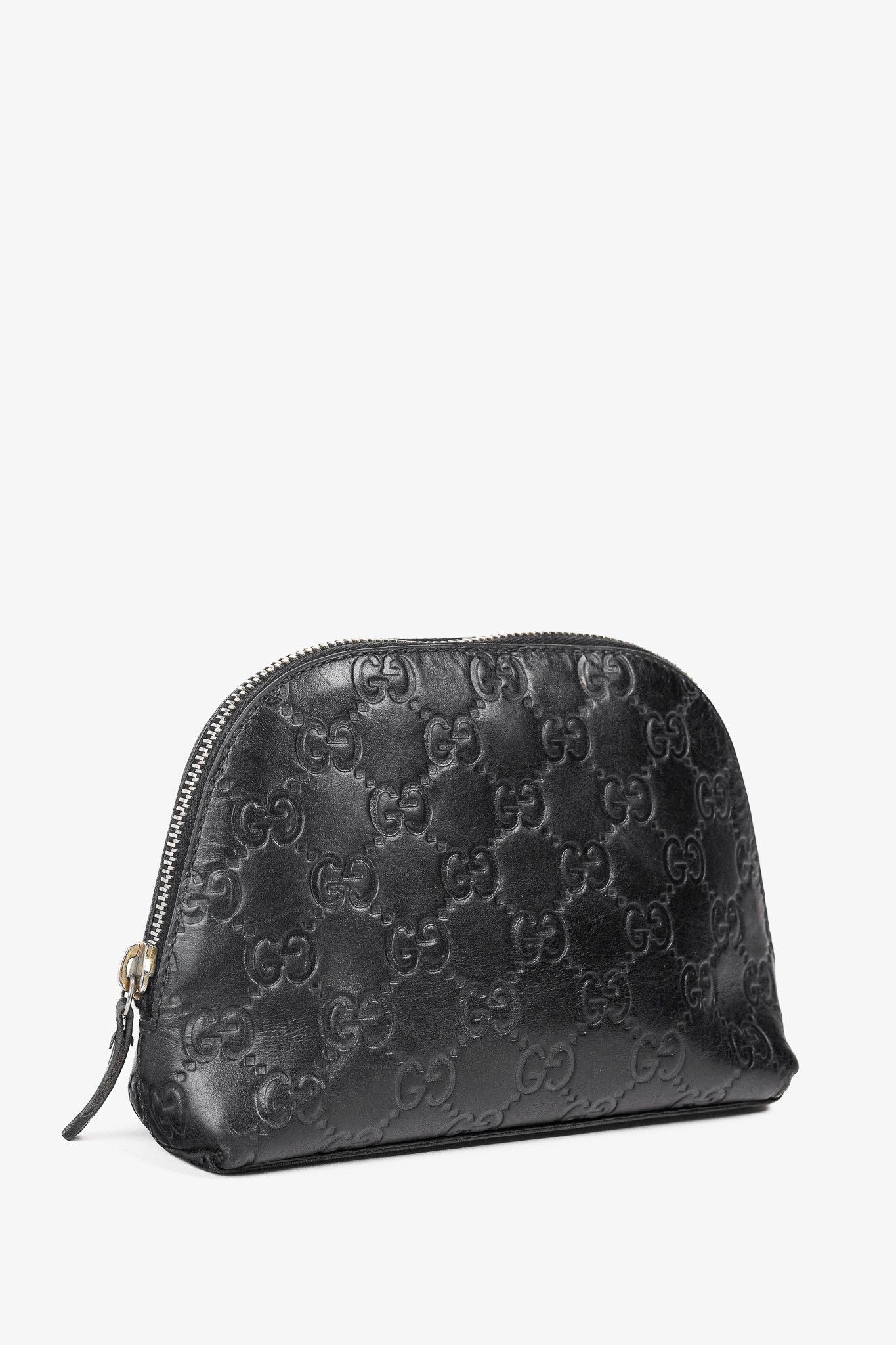 Gucci Gucci Guccisimma GG Black Leather Cosmetic Case Size ONE SIZE - 2 Thumbnail