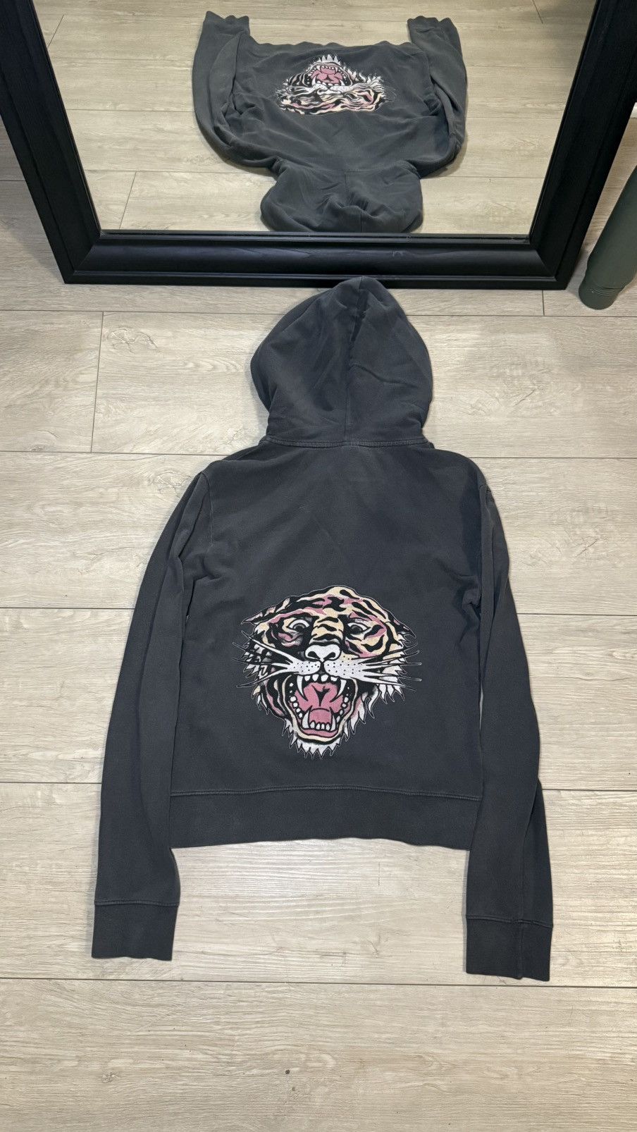 Ed Hardy Vintage / Y2K 2000s Ed Hardy Spell Out Tiger Logo Hoodie Size L / US 10 / IT 46 - 2 Thumbnail