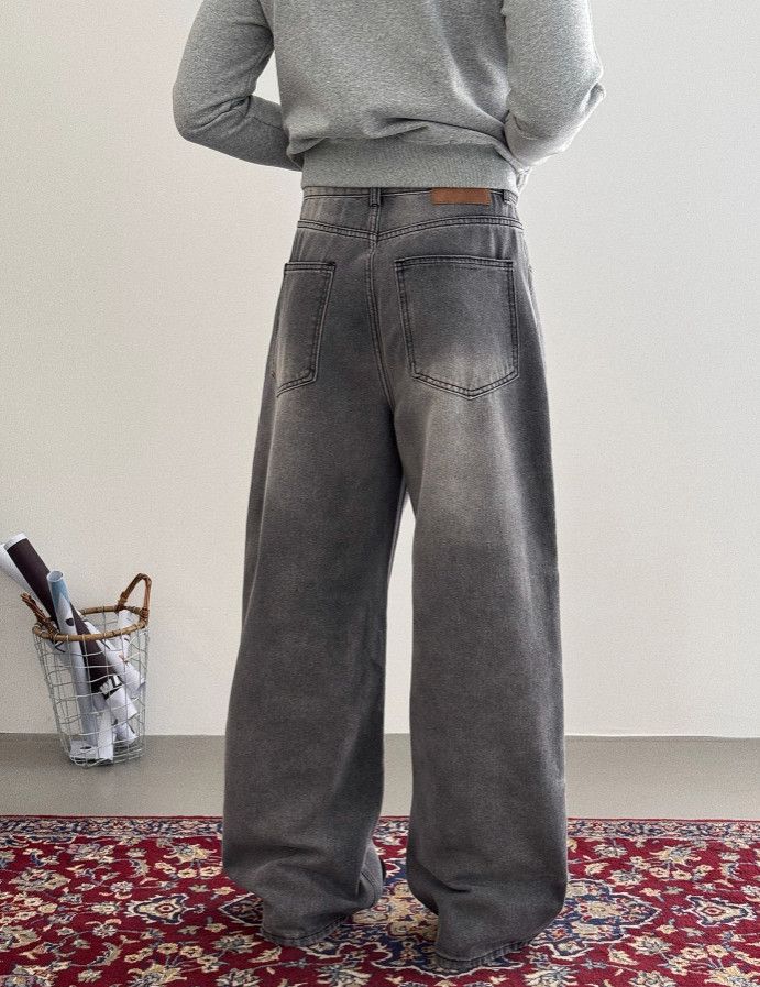Japanese Brand American street retro men's loose straight leg washed jeans Size US 32 / EU 48 - 4 Thumbnail