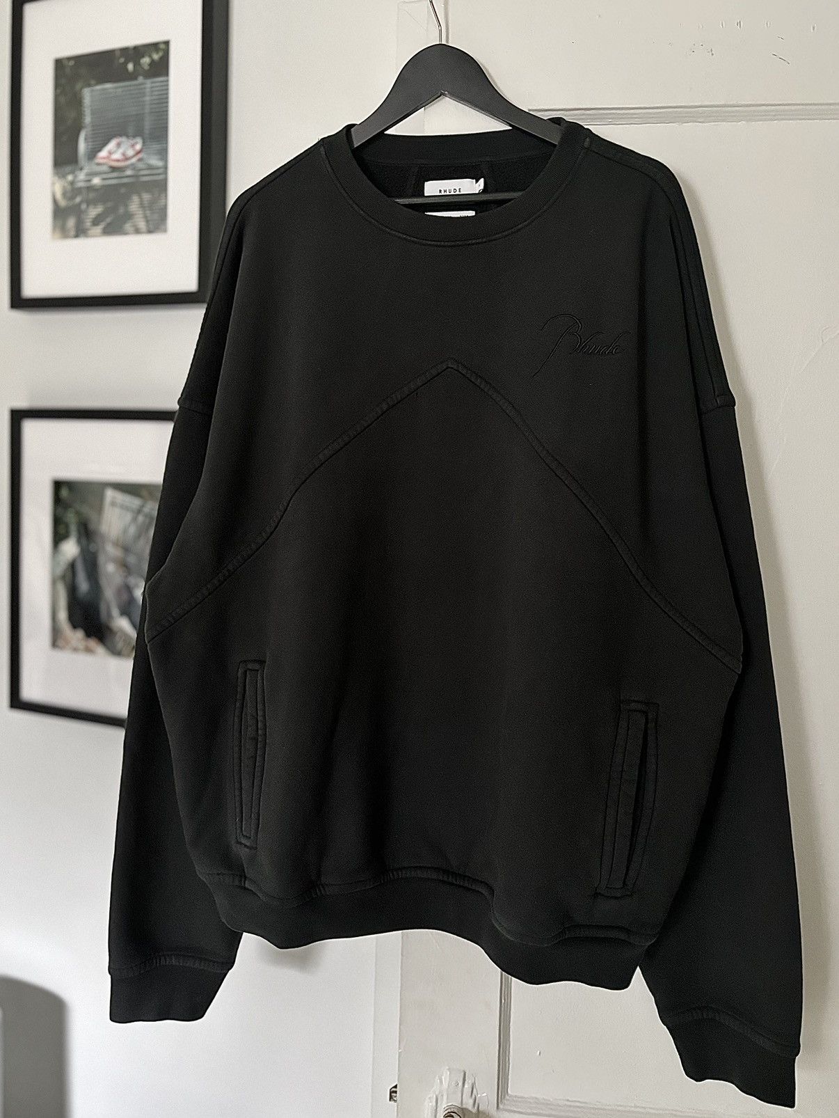 Rhude RHUDE THICK SCRIPT LOGO CREWNECK Size US L / EU 52-54 / 3 - 7 Thumbnail