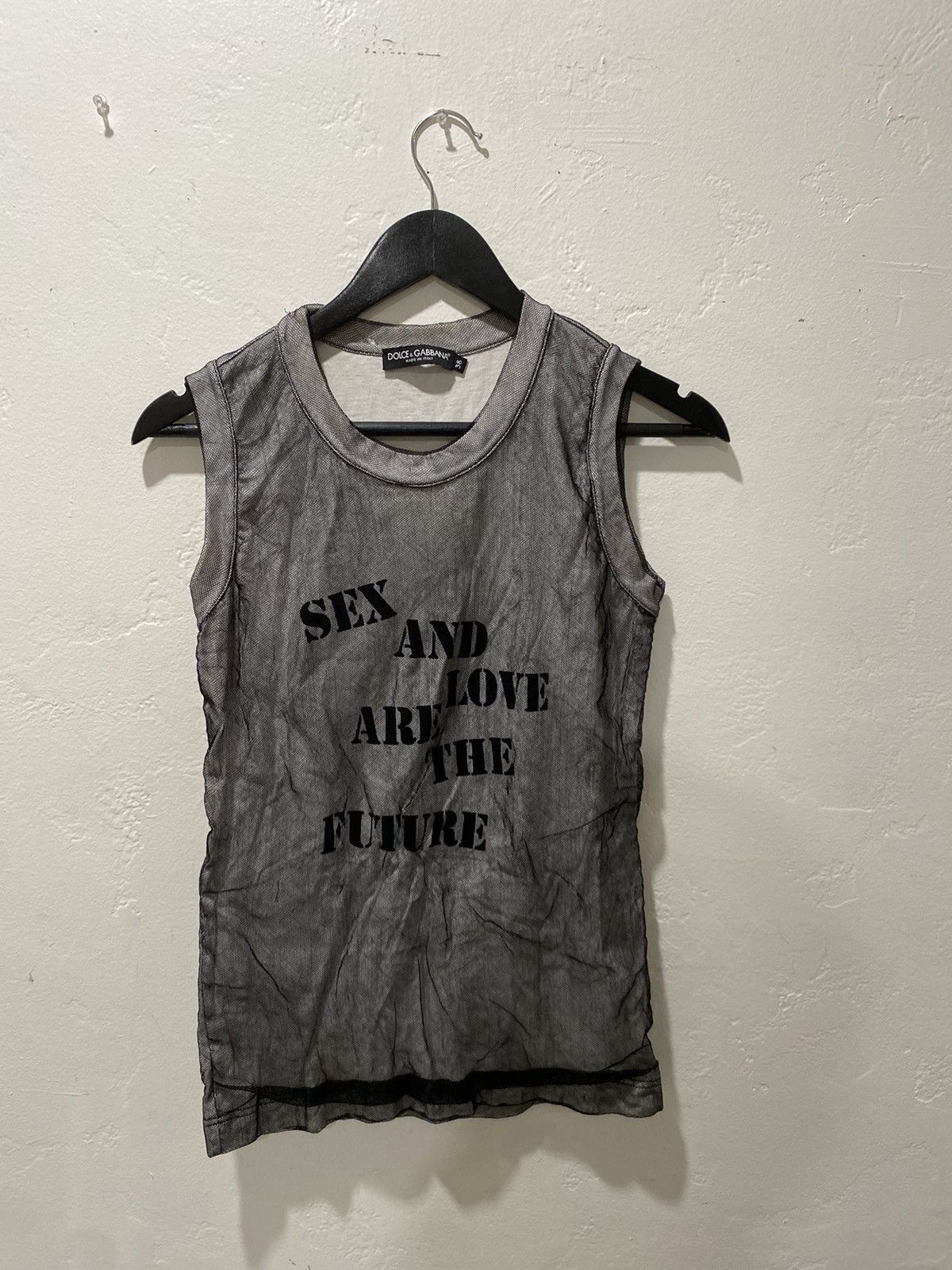 image of Dolce Gabbana Sex Tank in Mesh Black, Men's (Size Medium)