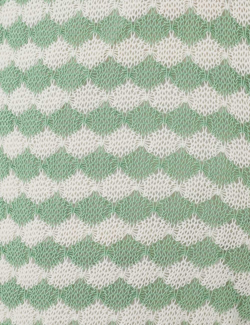 Zimmermann oc11z0126 Everley Scallop Knit Shorts in Green/Cream Size 27" / US 4 / IT 40 - 6 Thumbnail