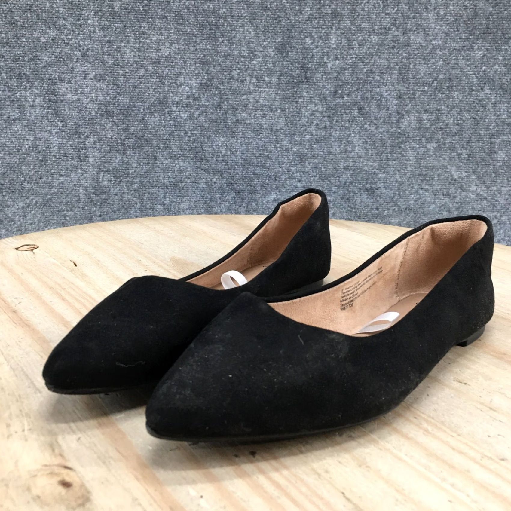 Vintage A New Day Ballet Flats Womens 6 Black Slip On Pointed Toe Suede Casual Flat Shoes Size US 6 / IT 36 - 5 Thumbnail