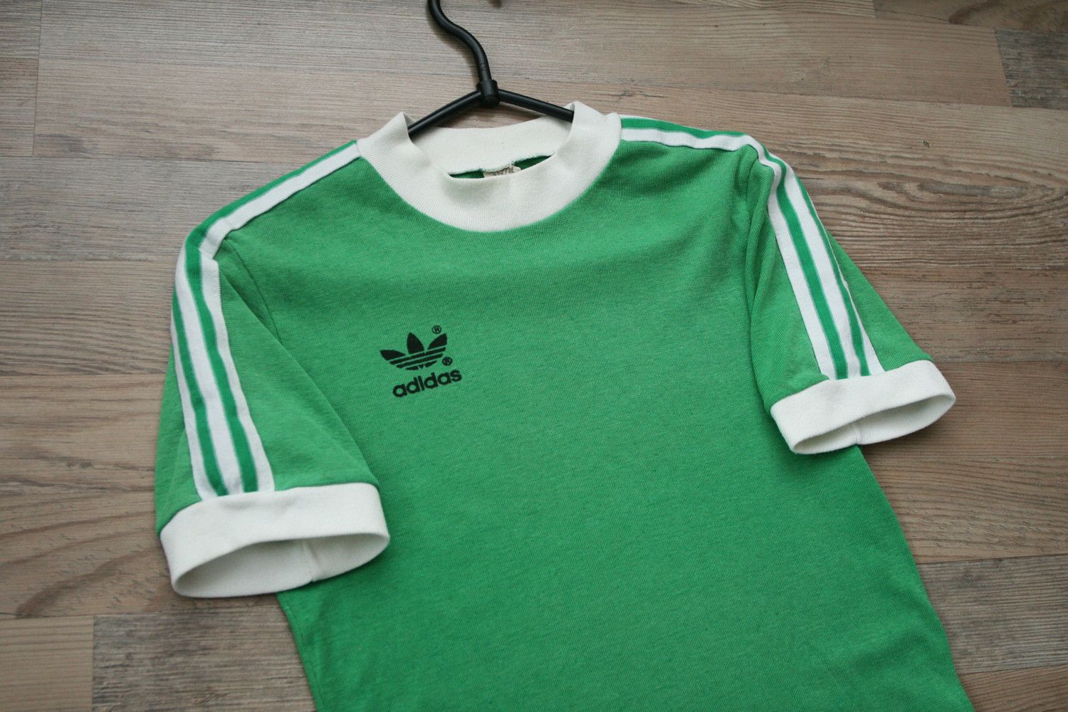 Adidas Vintage Adidas 1960s 1970s Green Top T Shirt Funky Disco Size US S / EU 44-46 / 1 - 2 Thumbnail