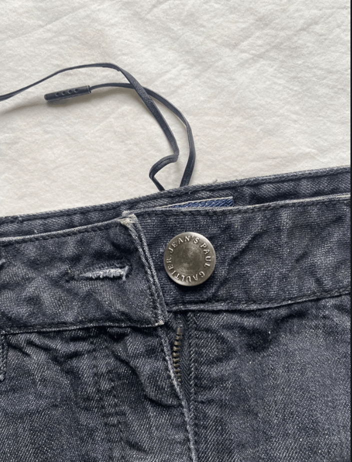 Jean × Jean Paul Gaultier Jean Paul Gaultier Skirt Denim Dress Mesh Top Tattoo EX0120 Size 25" / US 0 / IT 36 - 2 Thumbnail