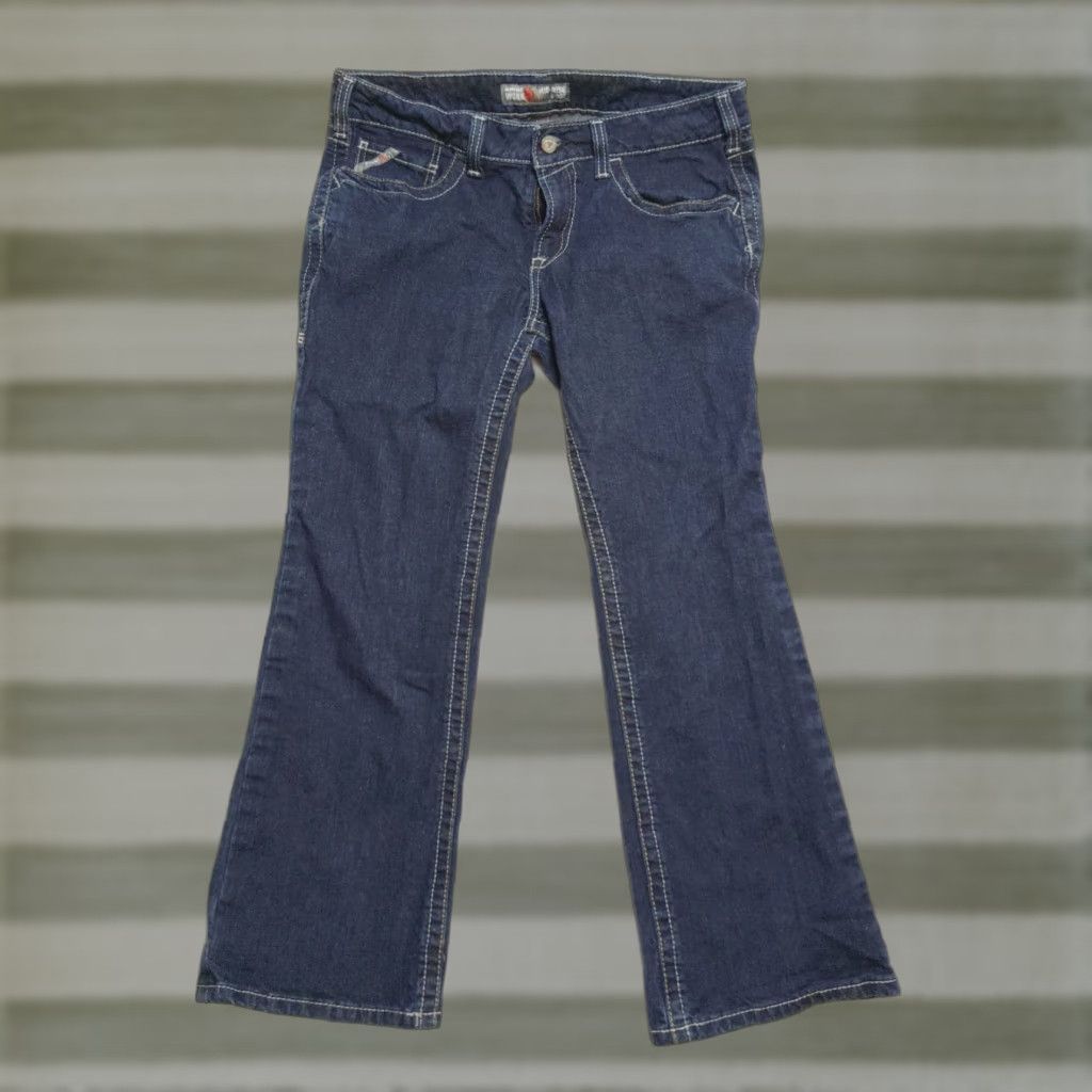 Ariat Ariat FR Jeans Mens 34 Jeans Mid Rise Bootcut Denim Blue Flame-Resistant 5-Pocket Logo Zipper Button USA Cowboy Cat Mens Size US 34 / EU 50 - 1 Thumbnail