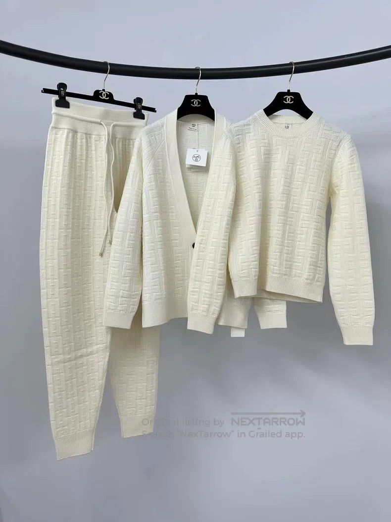 Hermes Hermes White textured wool knit long pants Size 24" / US 00 / IT 34 - 6 Thumbnail