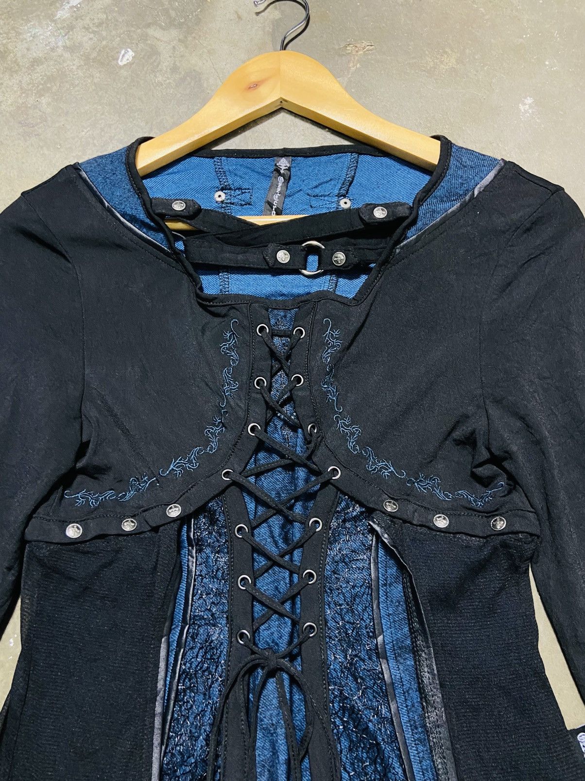 Seditionaries Ozz Croce Layered Lace-Up Corset Top Tunic Harajuku Punk Size XS / US 0-2 / IT 36-38 - 6 Thumbnail
