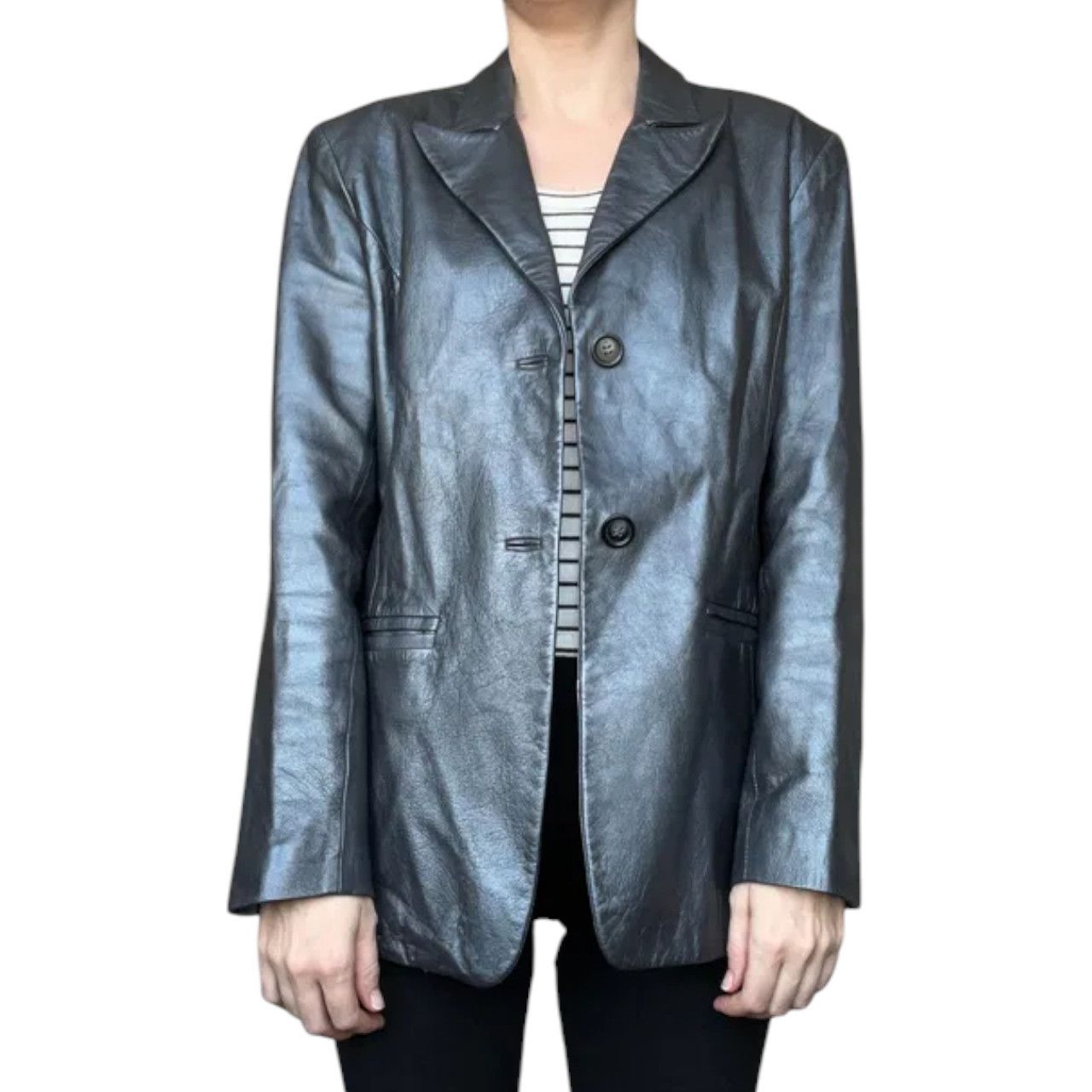 Other Genuine leather jacket dark gray color sz M Size S / US 4 / IT 40 - 1 Preview