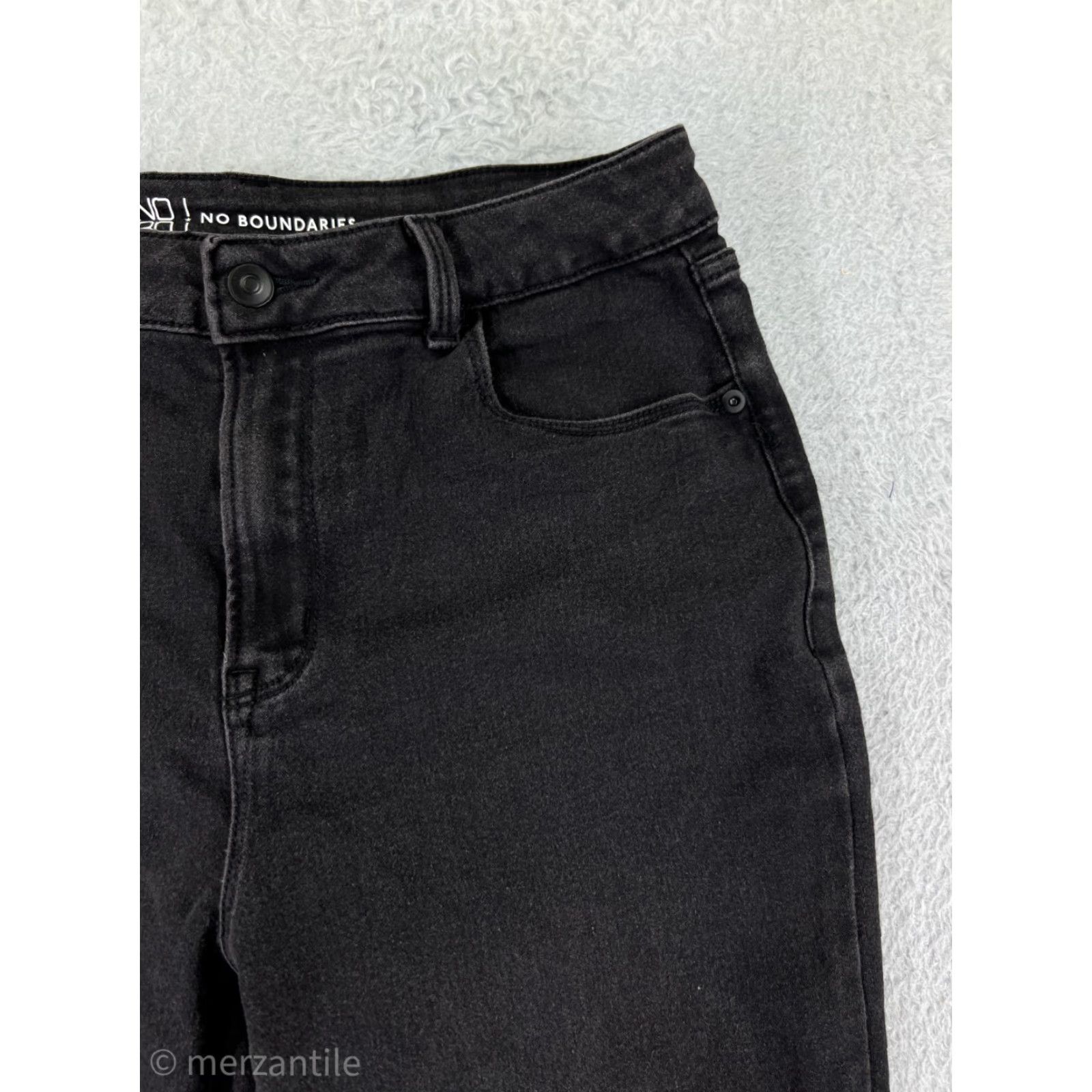 Vintage No Boundaries Jeans Womens 13 High Rise Denim Black Cotton Blend Slim Tapered 5-Pocket Designer Cowboy Southwestern 90s Womens Size 34" / US 12 / IT 48 - 7 Thumbnail