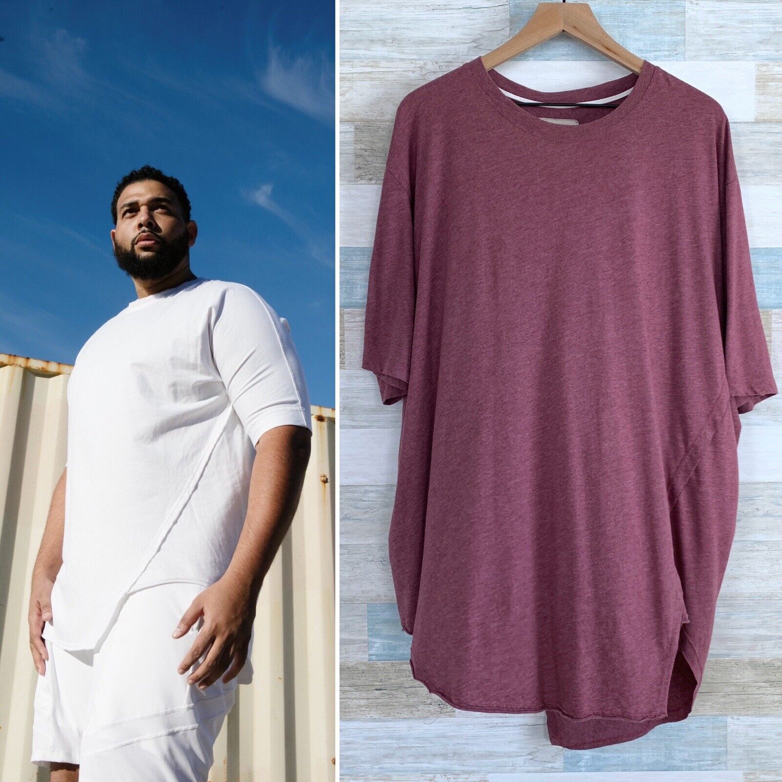 Other Oublier Axis Longline Tee Purple Shirt Mens Big & Tall 1X XL Size US XL / EU 56 / 4 - 1 Thumbnail