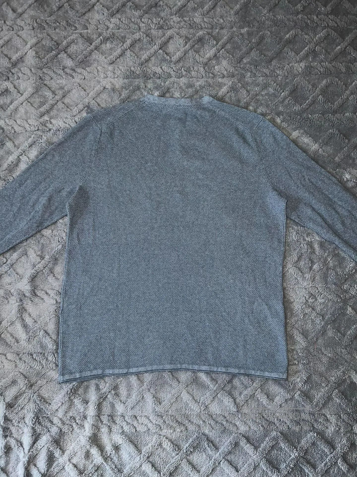 Rag & Bone light blue henley waffle knit sweater. Size US L / EU 52-54 / 3 - 4 Thumbnail