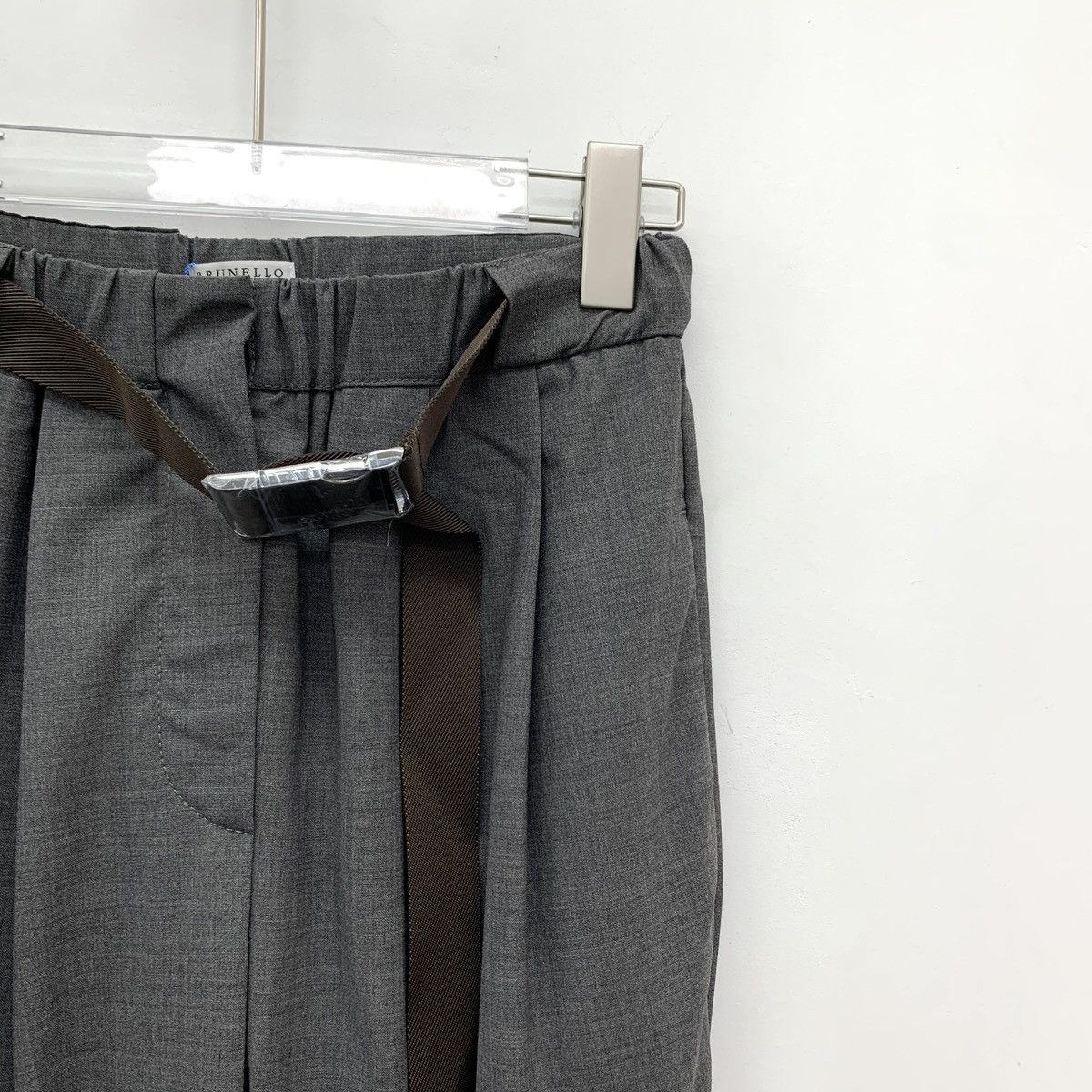 Brunello Cucinelli Brunello Cucinelli Grey Belt Detail Wool Trousers K26WX Size 26" / US 2 / IT 38 - 3 Thumbnail