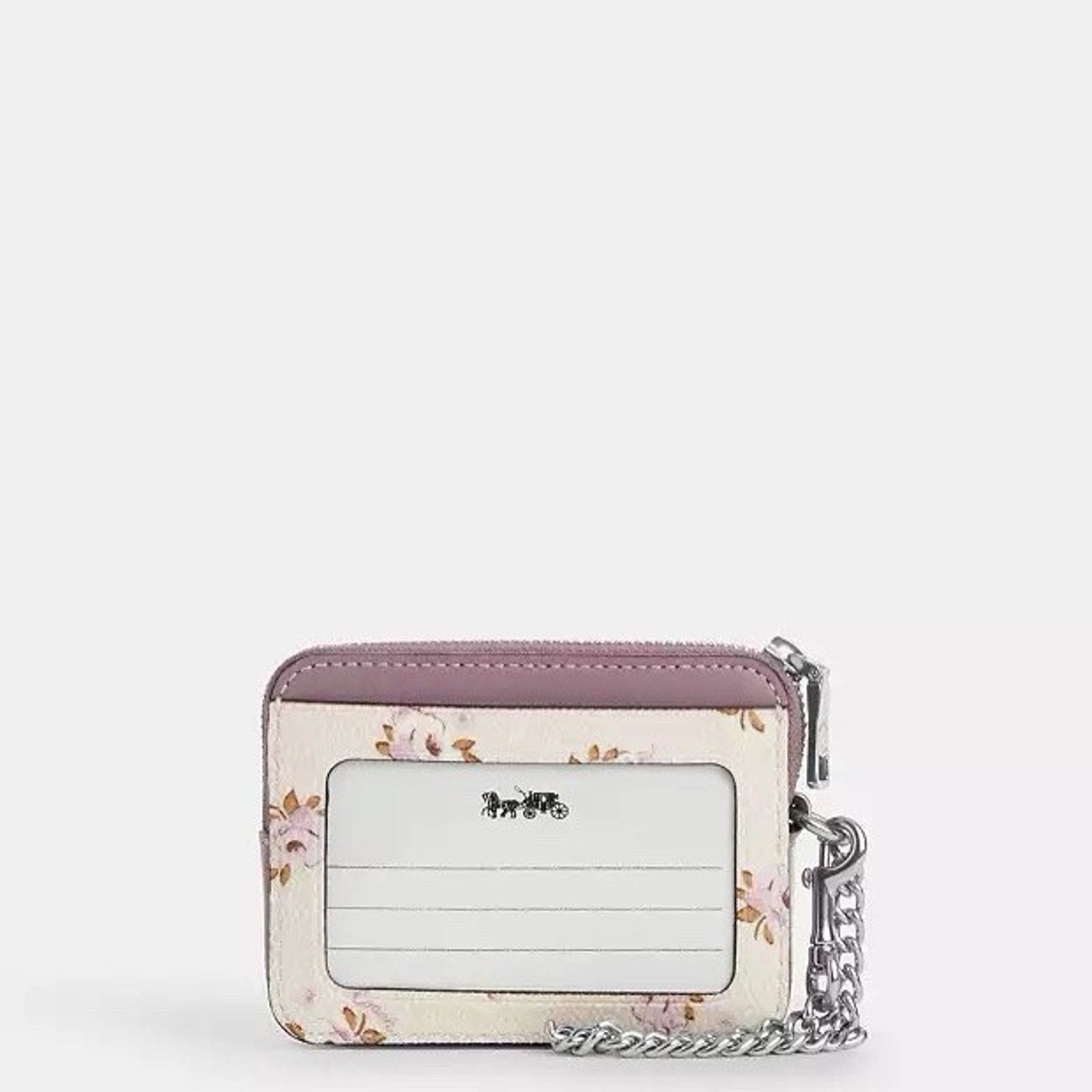 Coach NWT Coach Zip Card Case Canvas Floral CAU43 Silver/Chalk Size ONE SIZE - 7 Thumbnail