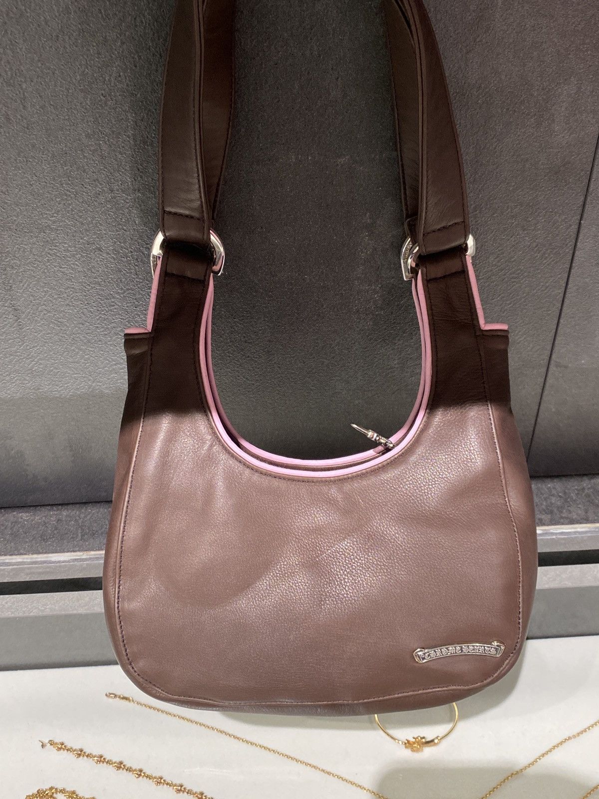 Chrome Hearts Chrome Hearts Pink & Brown Shoulder Strap Hobo Underarm Bag Size ONE SIZE - 8 Thumbnail
